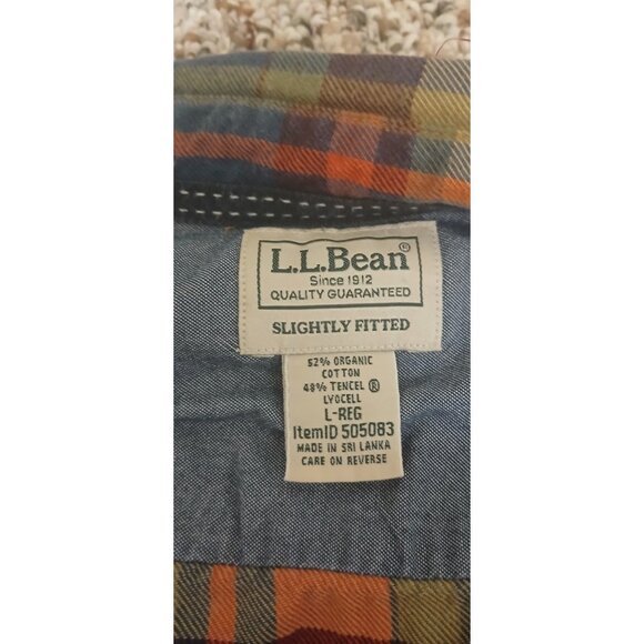 L.L. Bean Organic Cotton and Lycell Flannel Shirt Mens L - Picture 7 of 7
